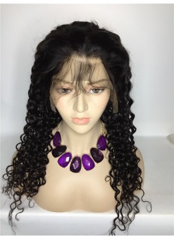 Lace front wig pre plucked hair line baby hair natural color  bleached knots 100% human hair 8A + quality curly